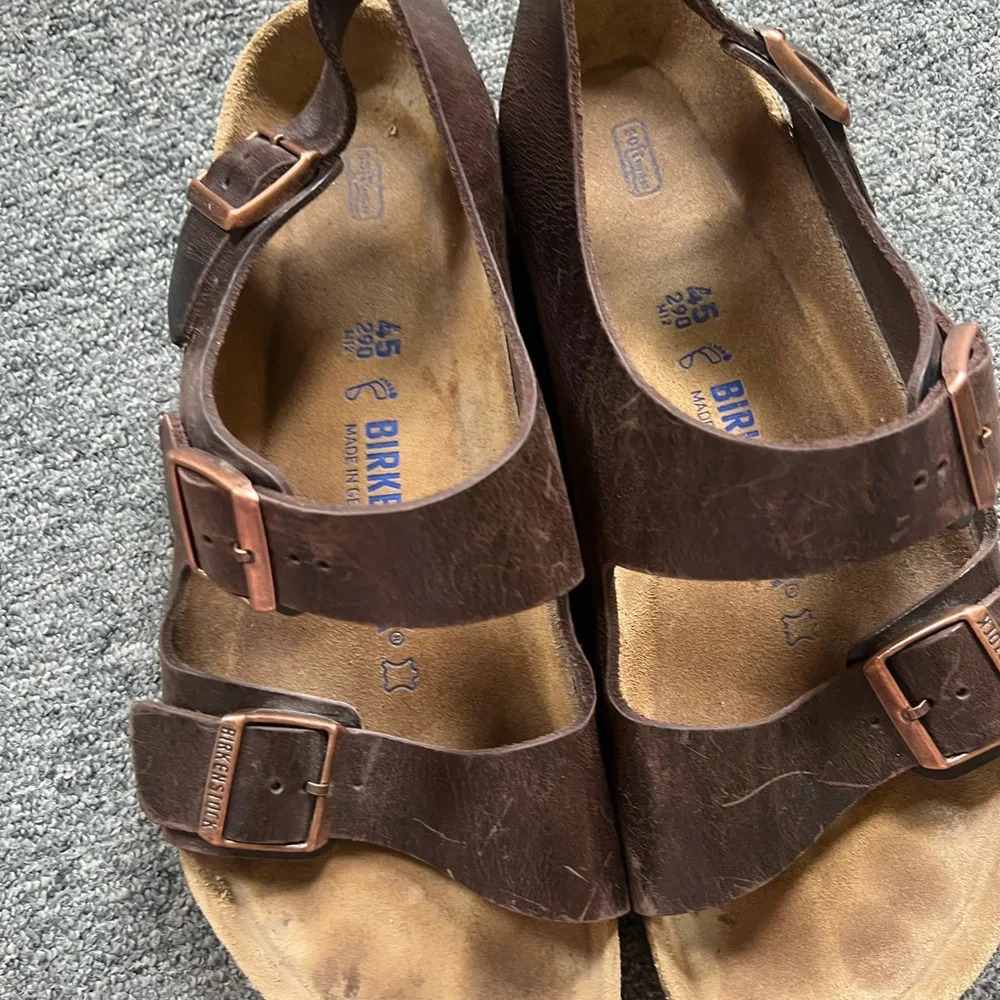 Birkenstock Brown Three-Strap Adjustable Leather Sandal - Picture 4 of 7